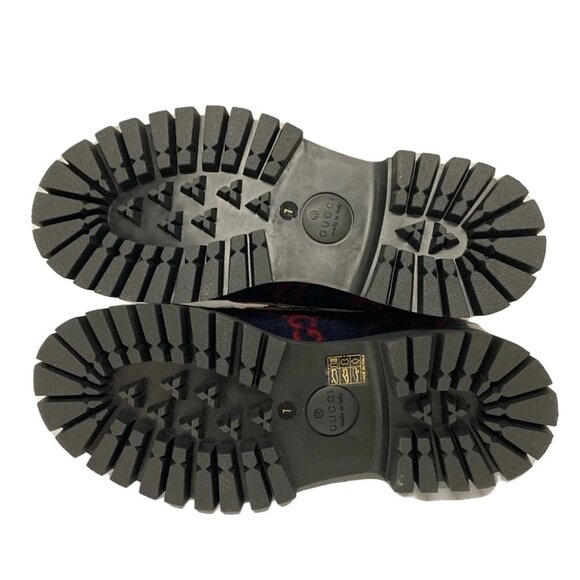 GUCCI Horsebit - Dark Navy Red Black Wool Men's Other Style Shoes 430-021125 - Picture 4 of 8